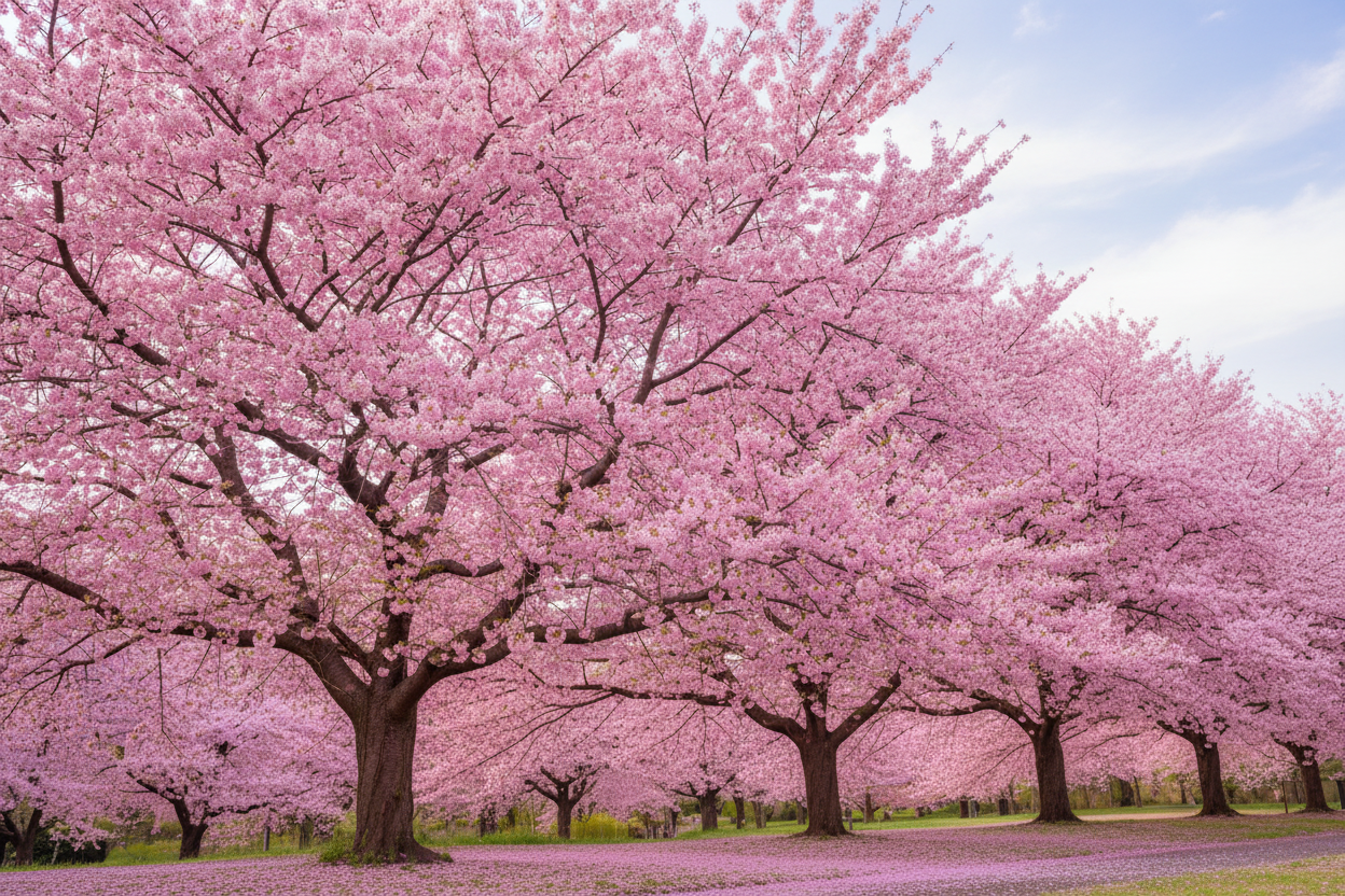 Cherry Blossoms Wide Pink